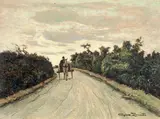 Il calesse by Gino Romiti, oil on faesite, offered Apr 2013