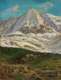 Carlo Cressini, Paesaggio montano, oil on canvas