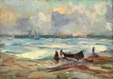Guido Casciaro, Marina, 1924, oil on cardboard