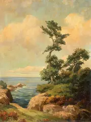 William Bradley, Marina, oil on canvas board