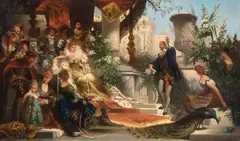 Eugenio Giuseppe Conti, Tasso alla corte degli Estensi, 1892, oil on canvas