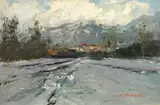 Ezelino Briante, Veduta di città con neve