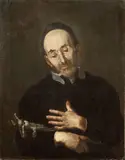 Giuseppe Antonio Pianca, Santo in adorazione del Crocifisso, oil on canvas