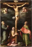 Marcello Venusti, Crocifissione con la Madonna, la Maddalena e San Giovanni, oil on panel