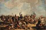 Giambattista Pittoni, Battaglia di cavalleria, oil on canvas