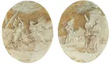 Giovanni Domenico Tiepolo, Studi per affresco, «Baccanale» e «Pulcinella: passeggiata»