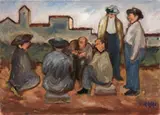 Giocatori di toppa by Ottone Rosai, 1948, oil on canvas, offered Dec 2012