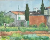 Case al Poggio by Ardengo Soffici, 1963, oil on canvas board, offered Dec 2012