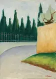 Strada con alberi e cancellata by Ottone Rosai, 1955, oil on canvas, offered Dec 2012