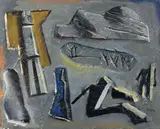 Composizione by Mario Sironi, oil on canvas board, offered Dec 2012