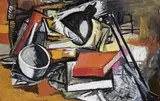 Scrivania e libri by Renato Guttuso, 1962, oil on canvas, offered Dec 2012