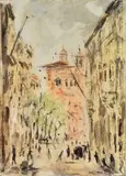 Il Foro Bonaparte a Milano by Filippo de Pisis, 1941, oil on canvas, offered Dec 2012