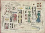 Massimo Campigli, Case, 1963, oil on canvas