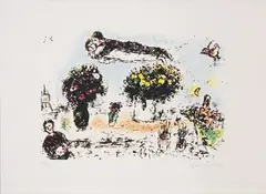 Le Peintre aux trois Bouquets by Marc Chagall, 1982, lithograph a colori. es., offered Dec 2012