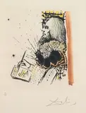 Portrait de Calderón by Salvador Dalí, 1971, etching and acquatinta a colori, offered Dec 2012