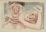 Massimo Campigli, La collana II, 1952, lithograph a colori