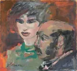 La coppia by Mino Maccari, oil on panel, offered Dec 2012