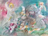 Mino Maccari, Carnevale, gouache on paper
