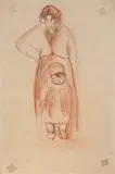 Madre con bambino by Lorenzo Viani, 1929, sanguigna and pencil on paper, offered Dec 2012