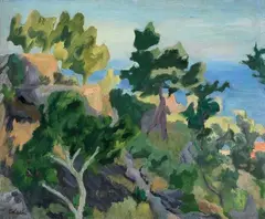 Riviera ligure by Carlo Levi, oil on canvas, offered Dec 2012