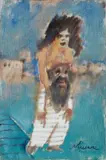 Figure by Mino Maccari, oil on canvas, offered Dec 2012