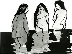 Bagnanti by Francesco Tabusso, 1970, inchiostro on card, offered Dec 2012