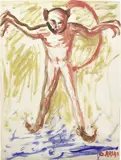 Ottone Rosai, Il diavolo, tempera on paper