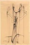 Gianni Dova, Figura, 1961, ink on paper