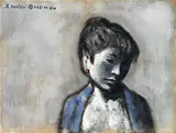 Xavier Bueno, Ragazza, 1966, oil on canvas board