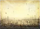 Enzo Fiore, Senza titolo, mixed media on panel