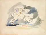André Masson, Scène romantique à Tossa de Mar, 1935, watercolour on paper
