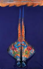 Silvio Merlino, Pinne, 1993, pittura and assemblaggio on canvas