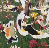 Rotella, Campo di fiori 1, 1998, décollage on canvas