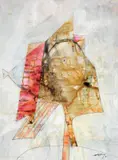 Gianni Dova, Composizione, tempera on paper applicata on faesite