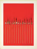 Bernard Aubertin, Senza titolo, 1974, fiammiferi bruciati on paper applicata on faesite