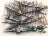 Wifredo Lam, Barriera, 1968, mixed media on paper