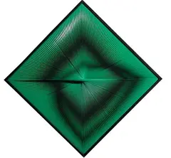 Toni Costa, Dinamica visuale, 1967, pVC verde on panel