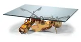 Arman, Senza titolo, 2003, scultura in bronze dorato (base per tavolo)
