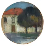 Strada by Mario Marcucci, oil on tavoletta, offered Oct 2012