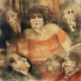 Remo Squillantini, Composizione, mixed media on canvas