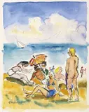 Spiaggia by Osvaldo Medici Del Vascello, 1945, inchiostro and watercolour on paper, offered Oct 2012