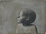 Xavier Bueno, Bambino di profilo, 1968, oil and mixed media on canvas