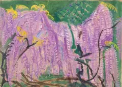 Glicini by Raffaello Arcangelo Salimbeni, 1946, oil on cardboard applicato on compensato, offered Oct 2012