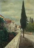 Giuliano Lorenzetti, Filettole, mixed media on panel