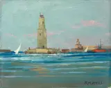 Fanale by Renato Natali, oil on panel, offered Oct 2012