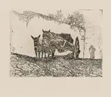 Una via campestre con barroccio by Giovanni Fattori, etching on zinco, offered Oct 2012