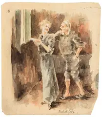 Albert Edelfelt, Figure, watercolour on paper