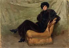 Fabio Cipolla, Signora in poltrona, 1911, oil on canvas