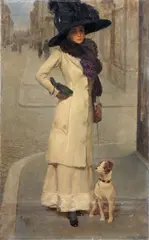 Fabio Cipolla, Signora con cane, 1911, oil on canvas