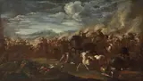 Ilario Spolverini, Battaglia tra Turchi e Cristiani, oil on canvas
